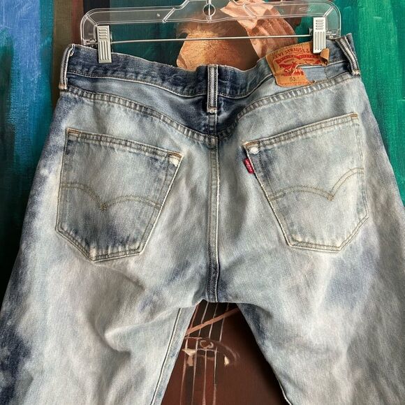 Levi's Tie-Dye Blue and White Relaxed Jeans 34" - Picture 11 of 16